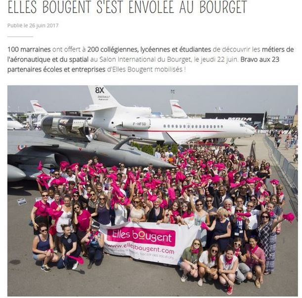 étudiantes ISAT au salon aéronautique du Bourget avec ELLES BOUGENT